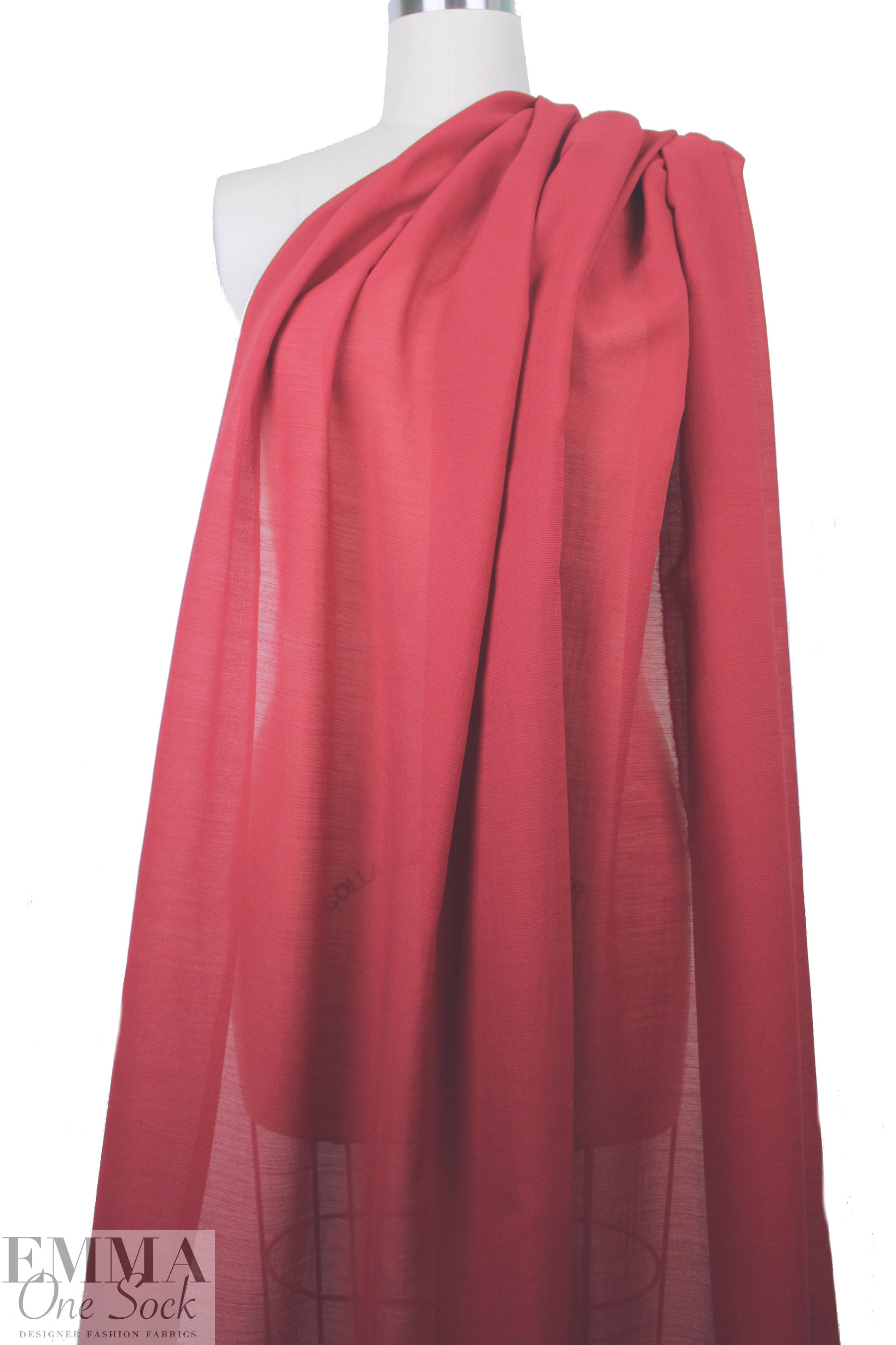 Italian semi-sheer wool/silk textured voile - claret