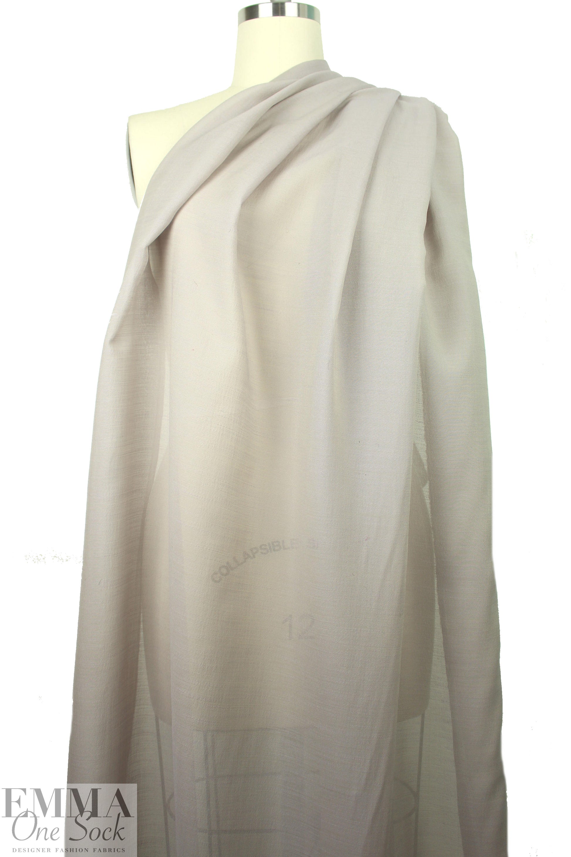 Italian semi-sheer wool/silk textured voile - gull 1.75 yd