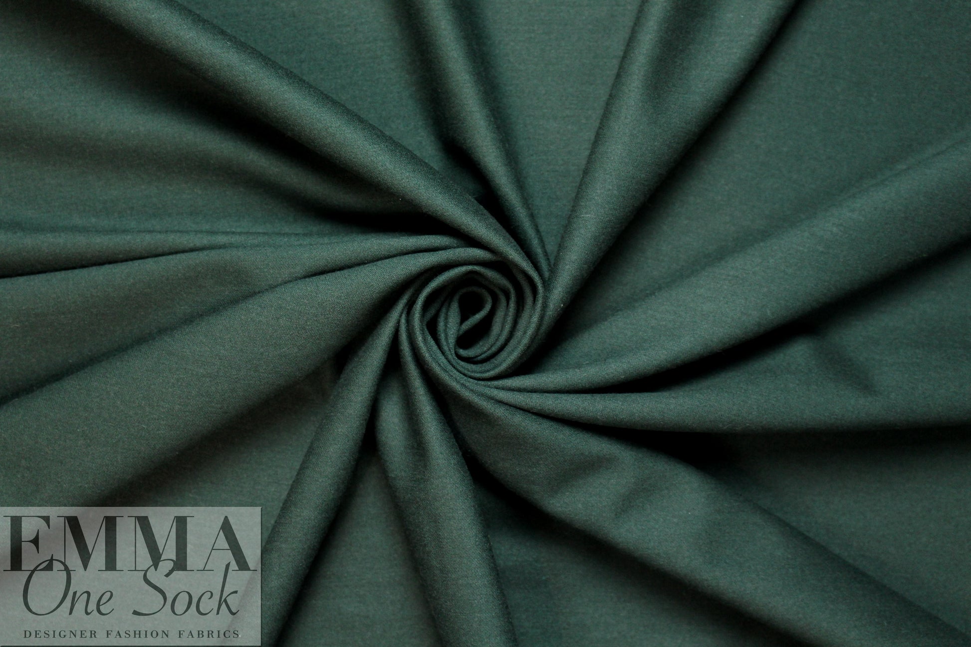 Italian 4-way stretch wool twill suiting - forest 1.875 yd