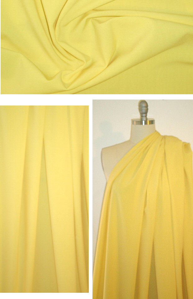 Italian stretch wool lightweight suiting - yellow 1.4 yd