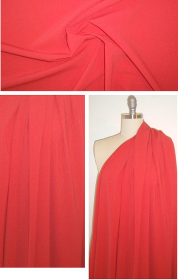 Italian stretch wool lightweight suiting - coral red