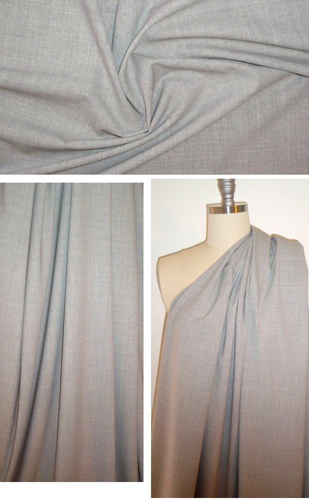 Italian stretch wool lightweight suiting - gray heather