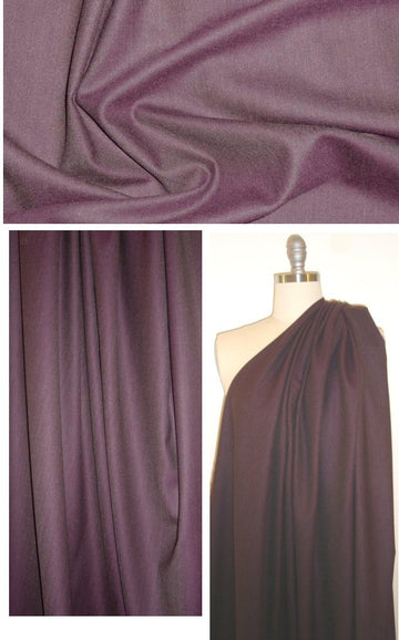 Italian wool/lycra twill suiting - eggplant