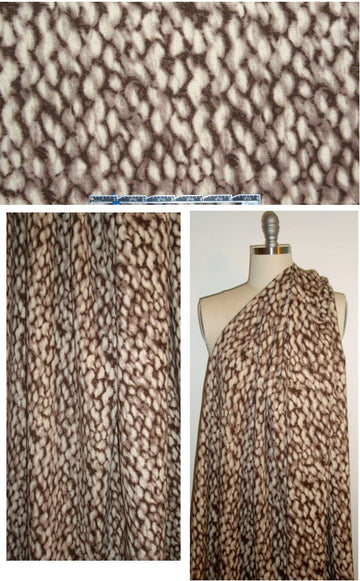 Italian 'magnified knit' print wool stretch crepe