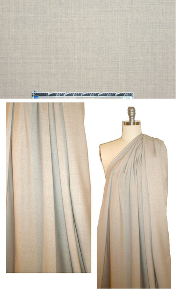 Italian stretch wool lightweight woven - oatmeal/gray 2 yd