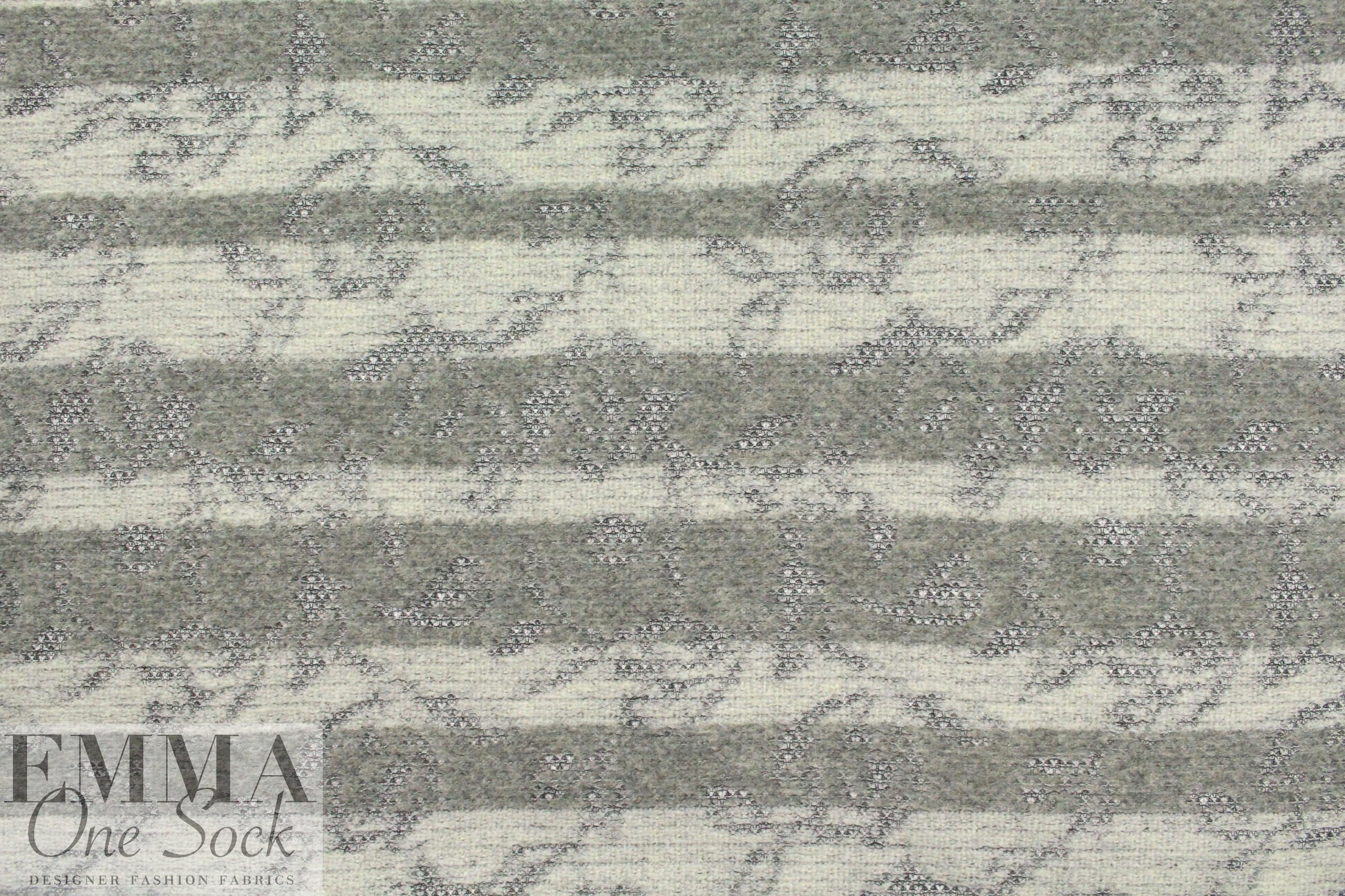 Italian sweatery grays jacquard wool blend knit 1.375 yds