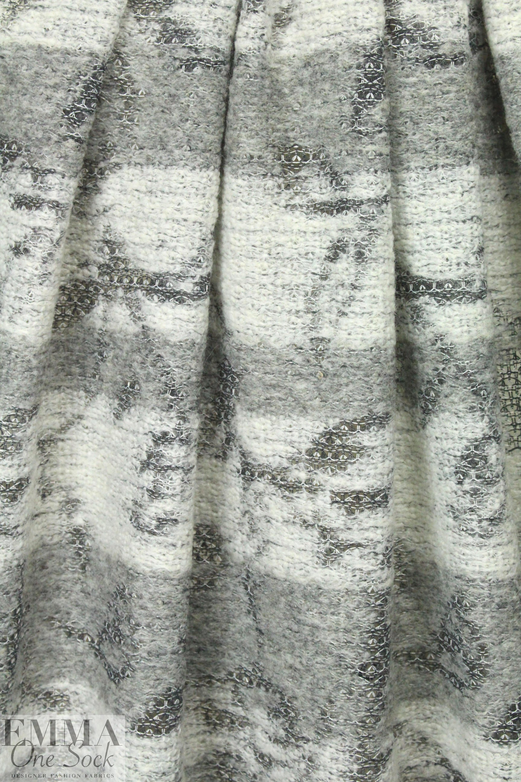Italian sweatery grays jacquard wool blend knit