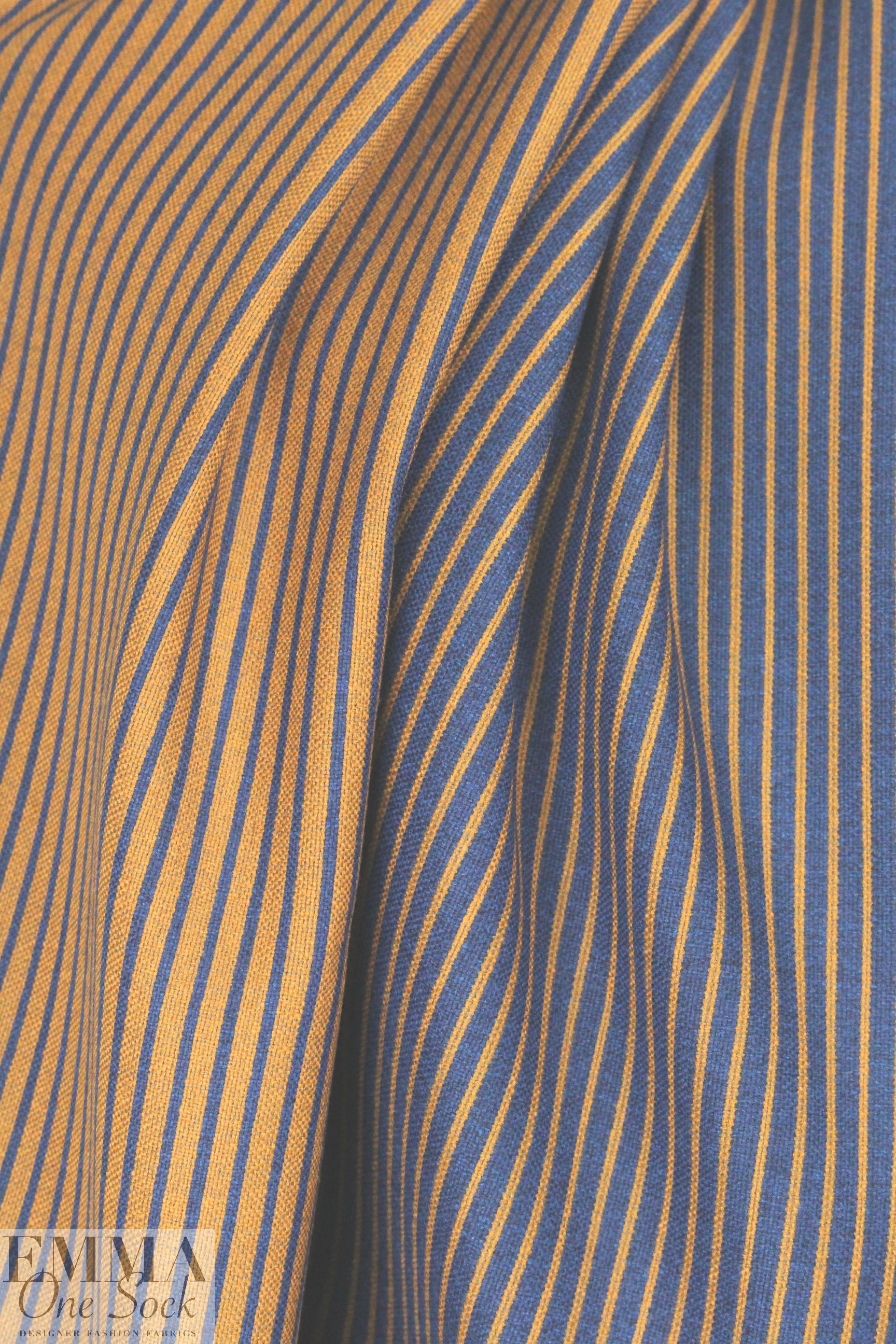 Italian doublesided wool stretch coating - pumpkin/navy