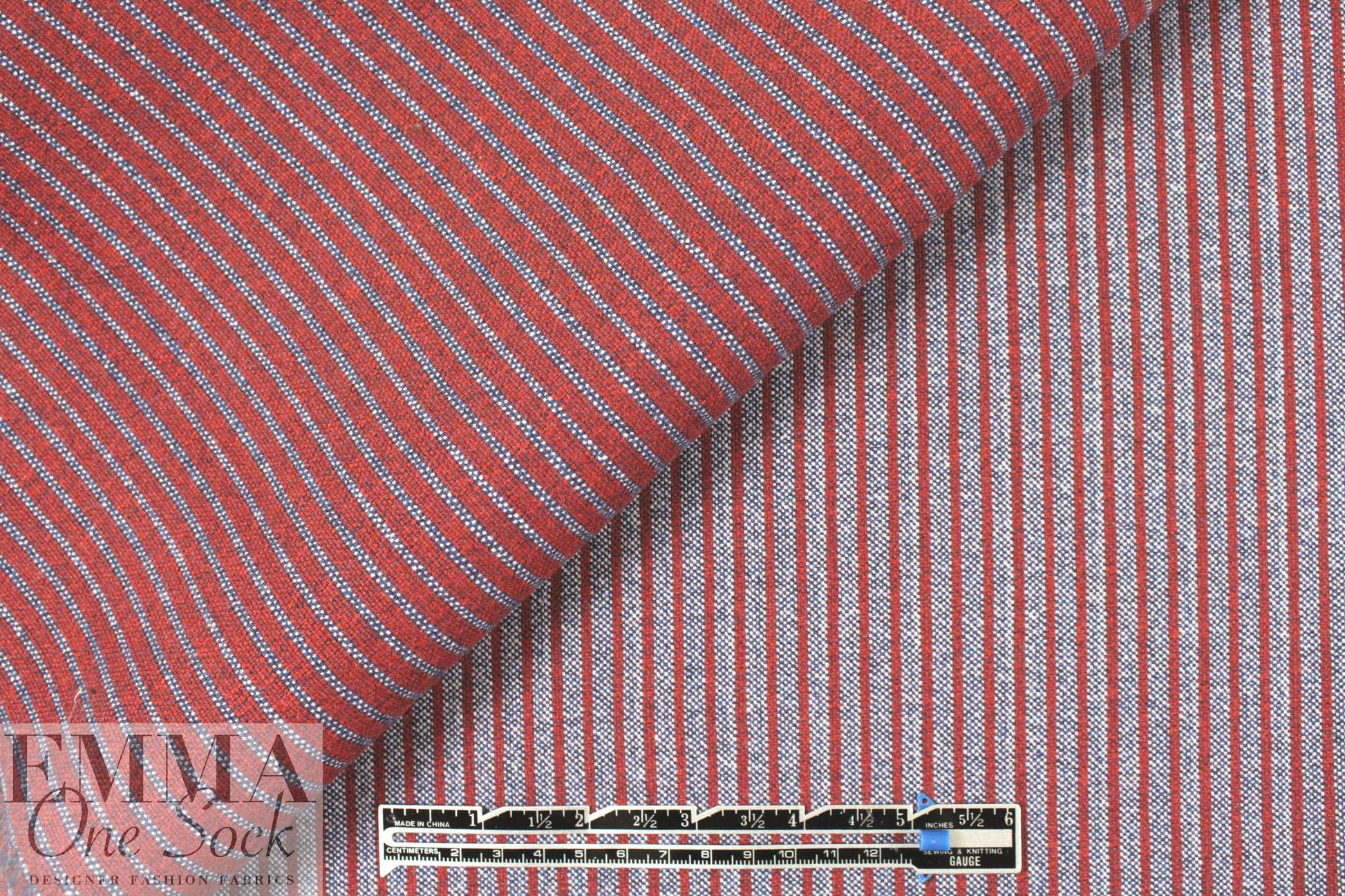 Italian doublesided wool stretch coating - brick/navy