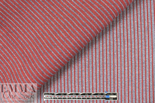 Italian doublesided wool stretch coating - brick/navy