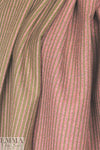 Italian doublesided wool stretch coating - olive/rouge