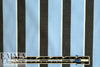 English mill virgin wool twill stripe - sky/black coffee