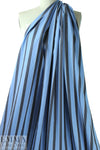 English mill virgin wool twill stripe - sky/black coffee