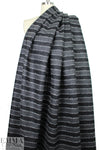 NY designer wool blend twill coating - gray/black stripe