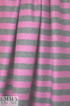 Italian brushed stripe wool blend woven - pink/gray