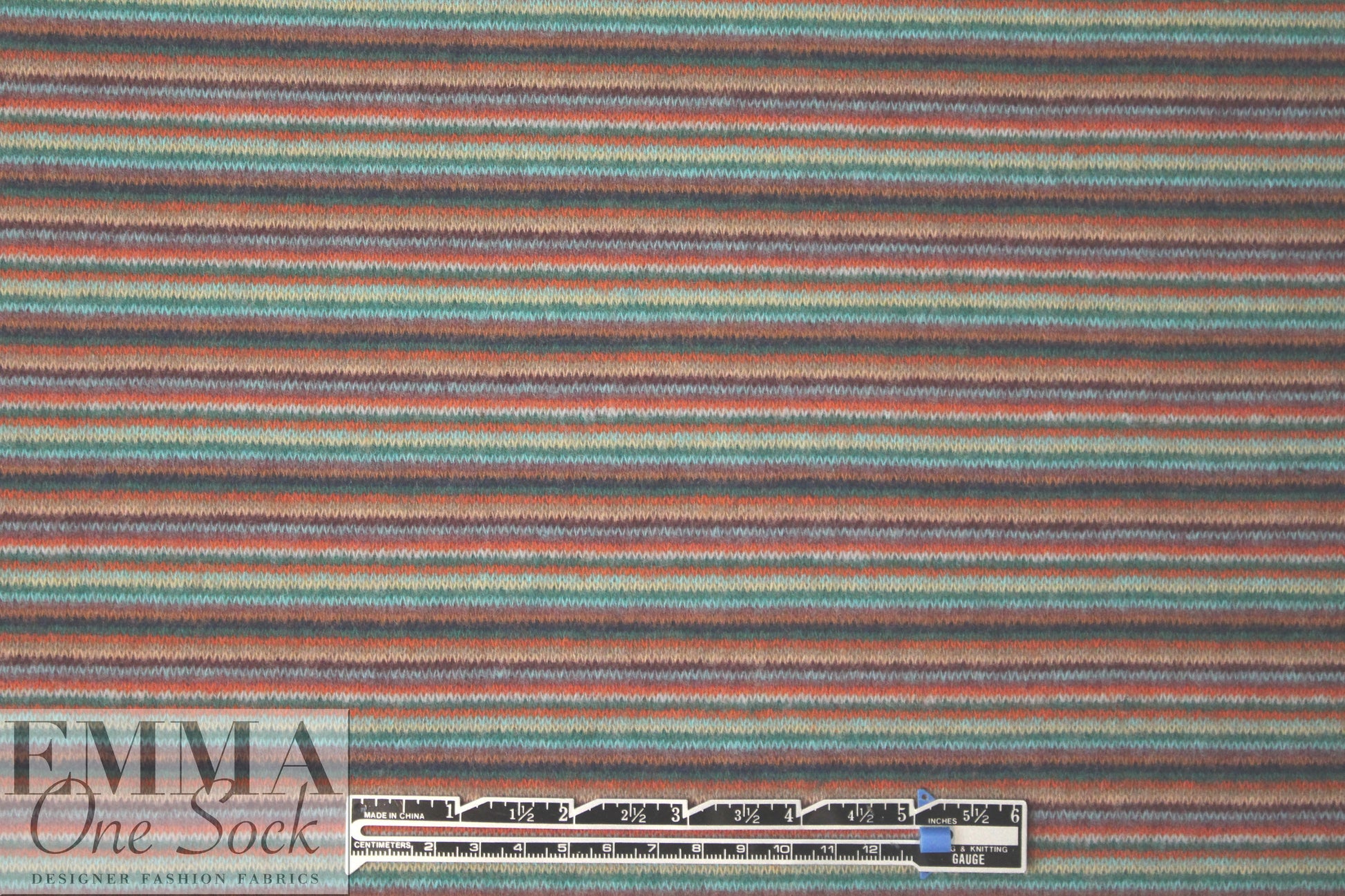 Italian wool blend, yarn-dyed autumn tones stripe sweater