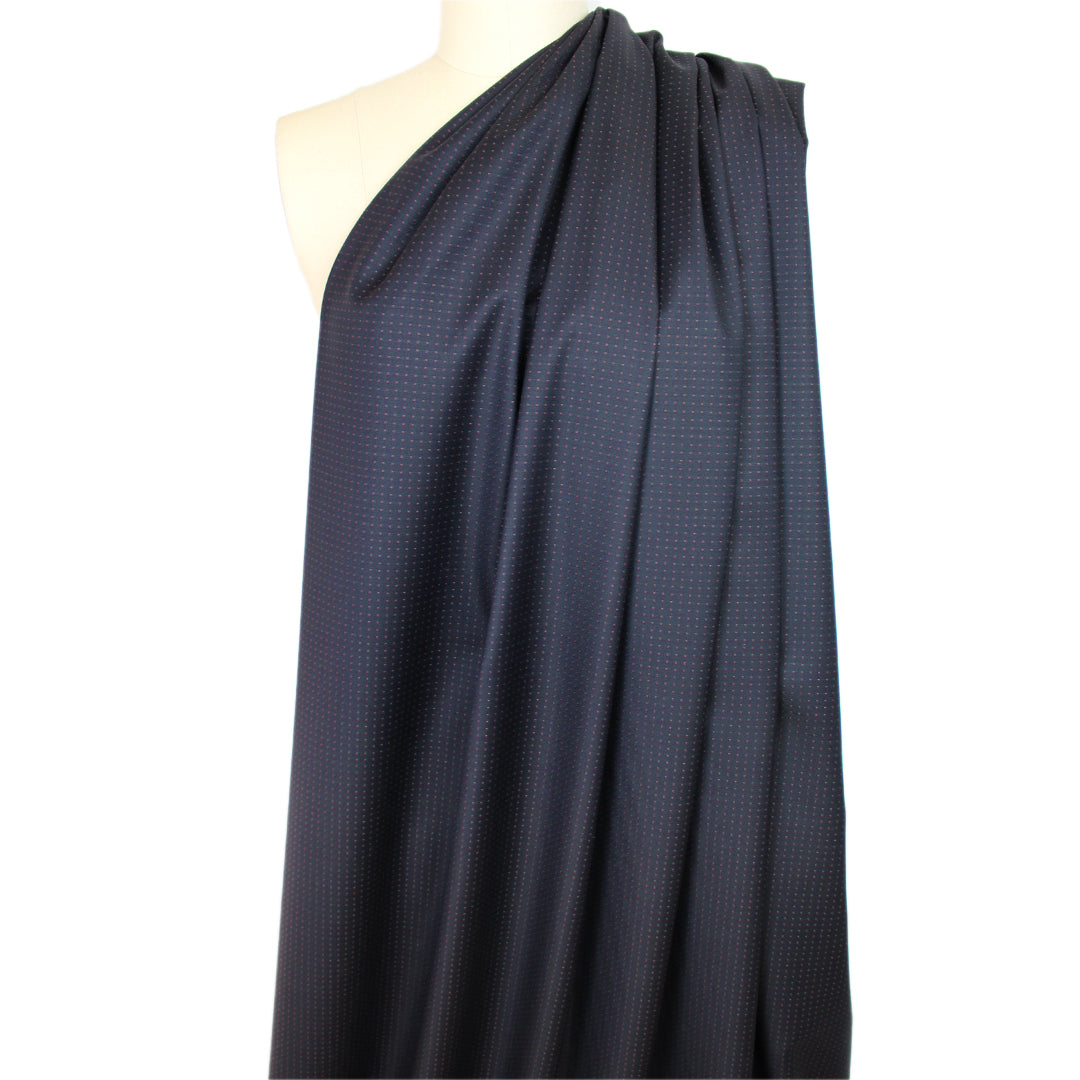 Gucc! virgin wool yarn-dyed geometric suiting - dark navy 1.875 yds