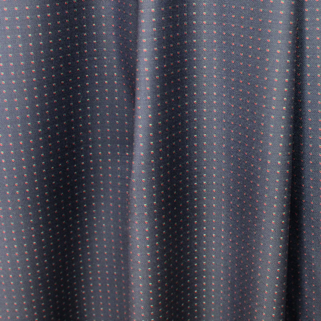 Gucc! virgin wool yarn-dyed geometric suiting - dark navy 1.875 yds