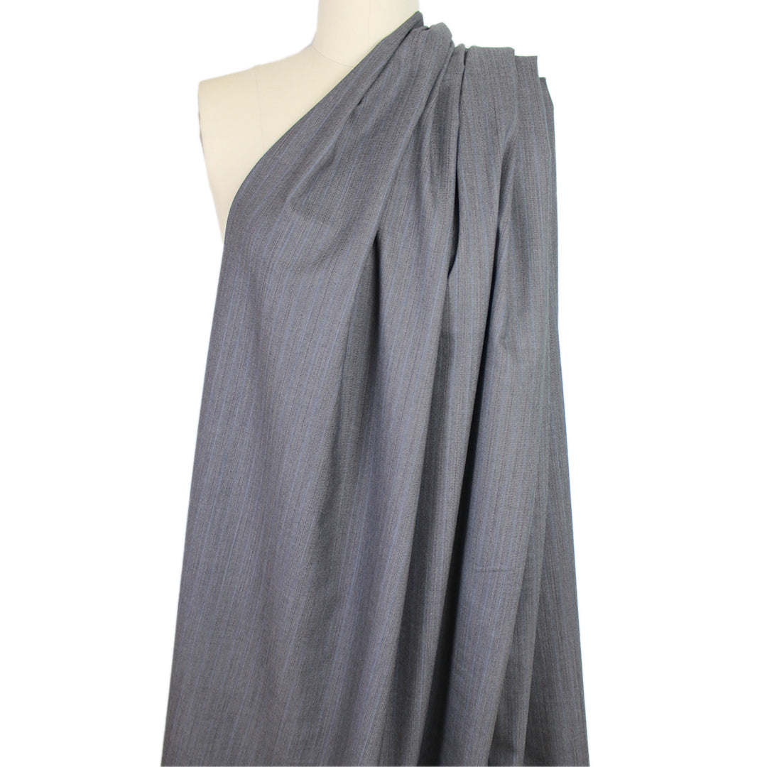 Italian merino wool dashed pinstripe lightweight suiting 2.5 yds