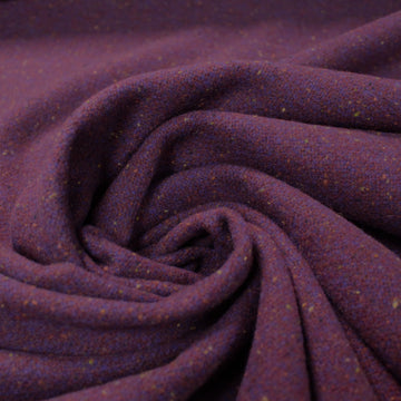 French speckled, tweedy brushed wool suiting - plum