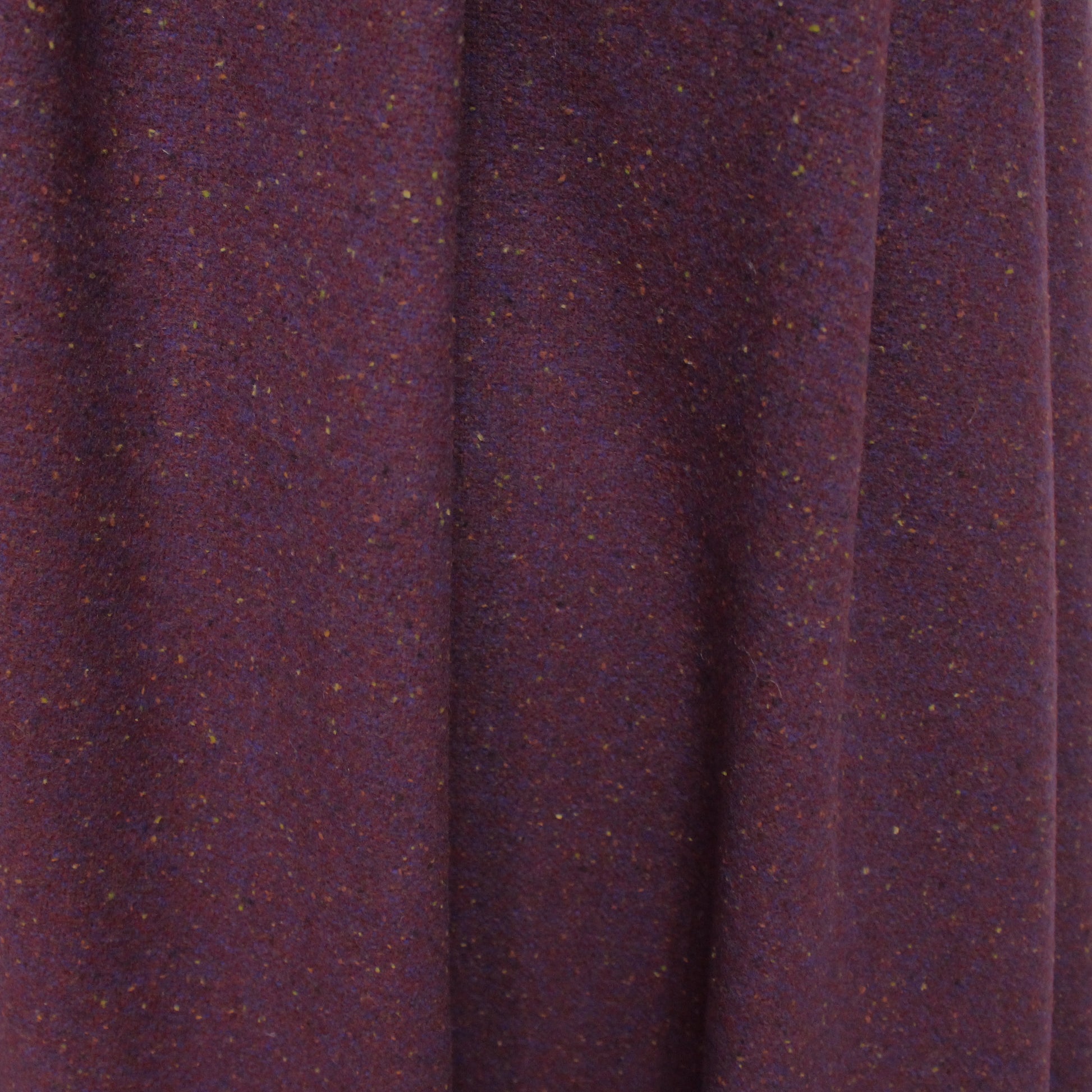 French speckled, tweedy brushed wool suiting - plum