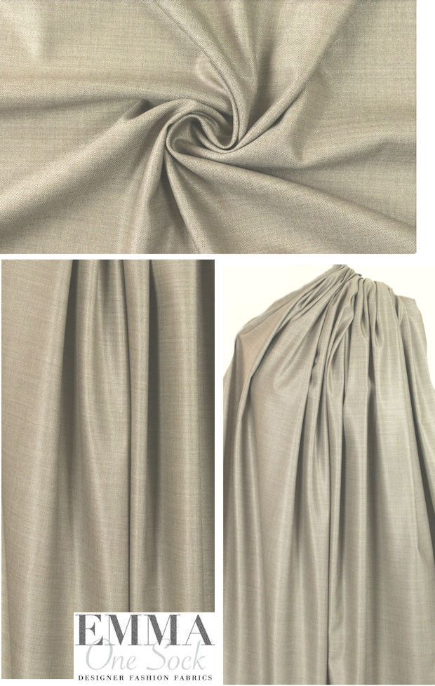 Italian wool/spandex taupey gray stretch suiting .75 yds