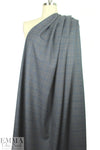 Italian all-wool charcoal/blue glen plaid suiting 1.75 yd