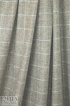 Italian wool windowpane tweed suiting - driftwood