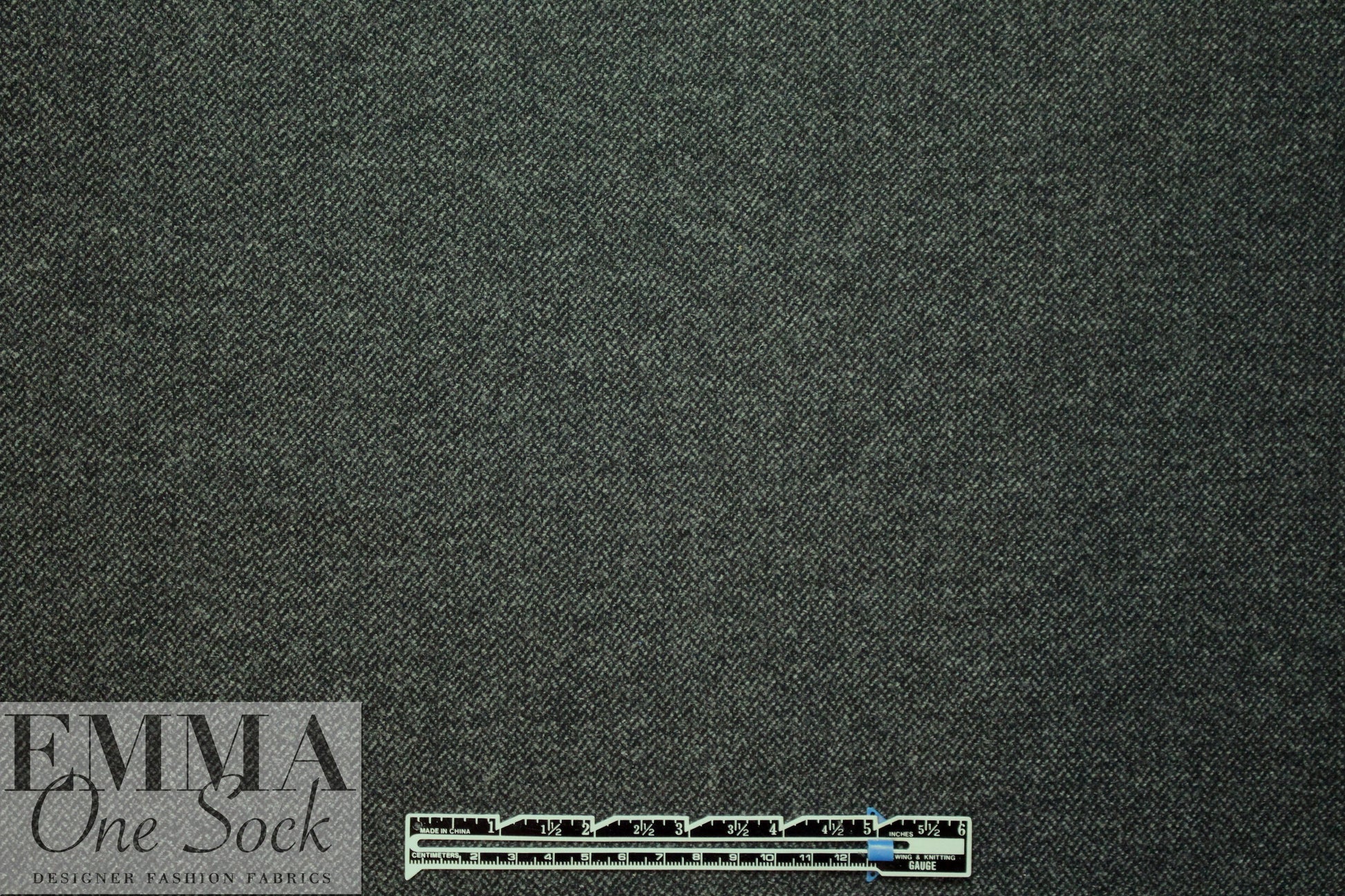 Italian wool stretch mini-chevron suiting - charcoal 1.625 yd