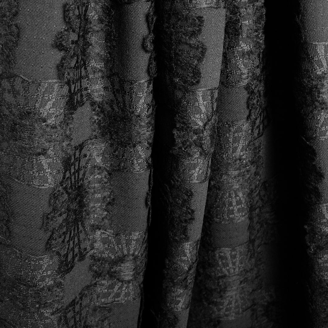 French all wool novelty textured motif woven suiting/coating 2 yd