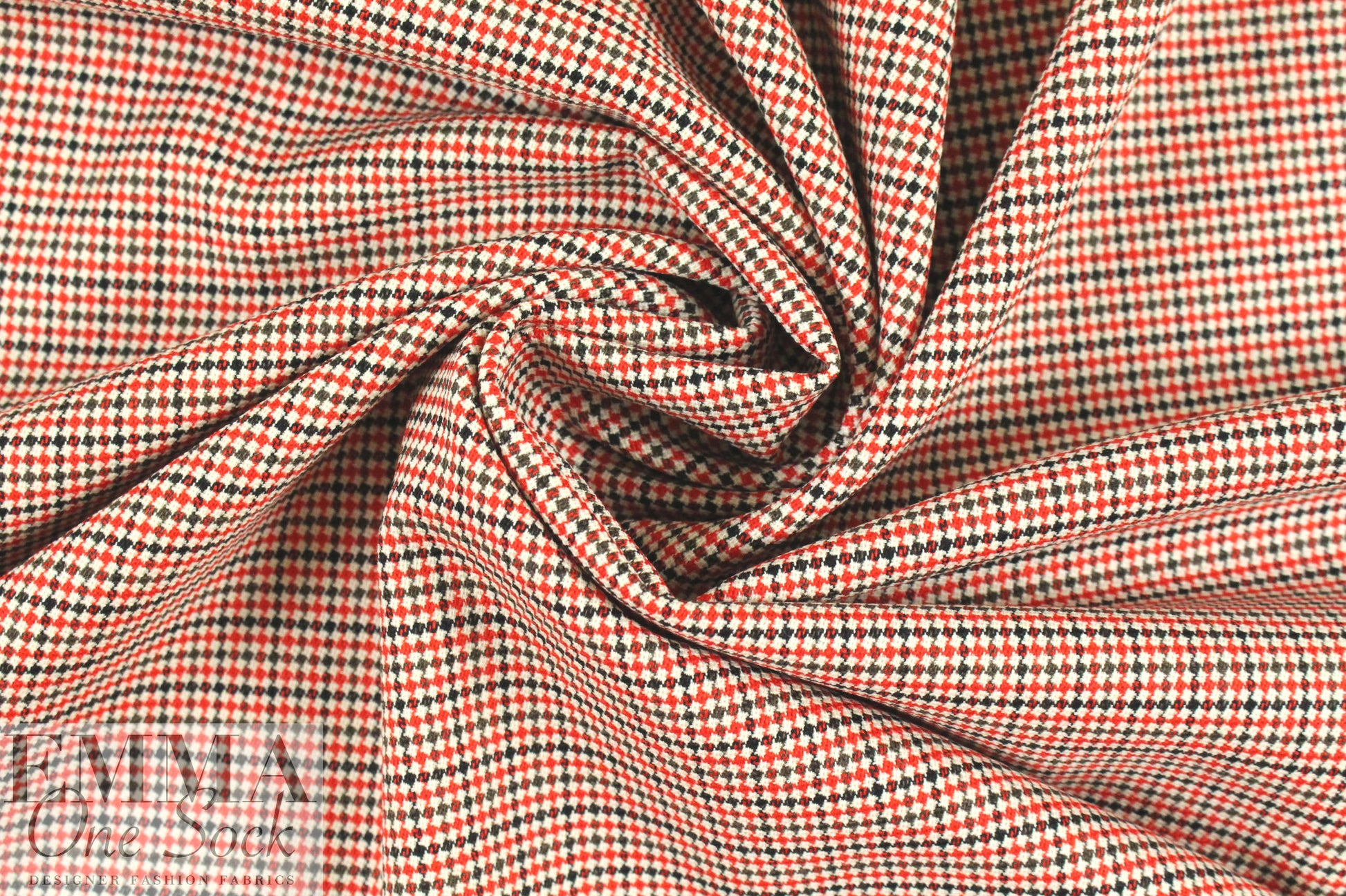 Italian virgin wool mini-plaid stretch suiting