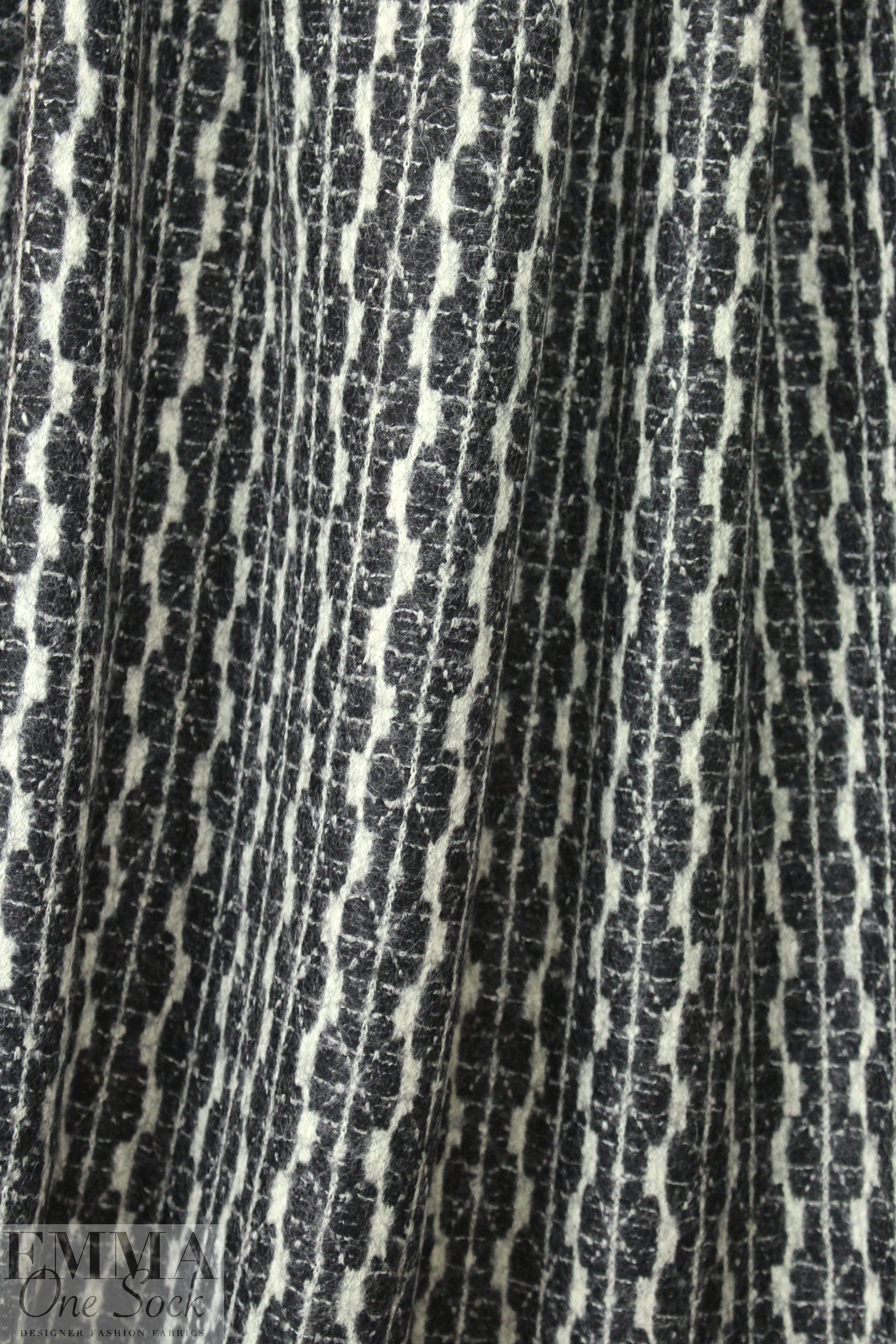Italian black/stone graphic wool sweater knit