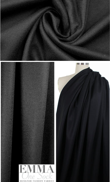Italian all-wool sweater doubleknit - black