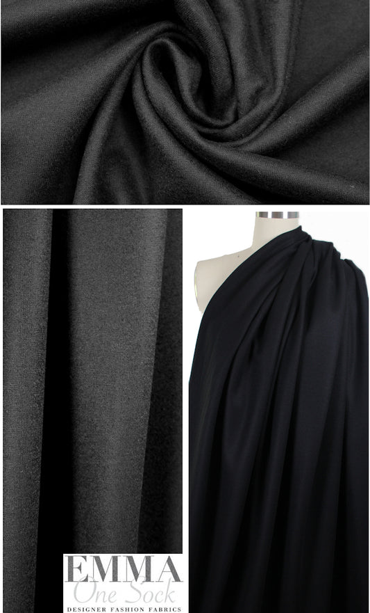 Italian all-wool sweater doubleknit - black