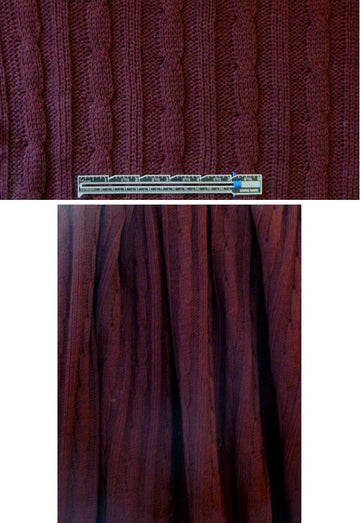 Italian wool blend cable sweater knit - burgundy