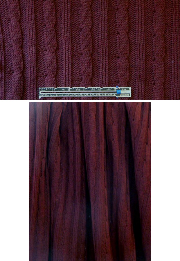 Italian wool blend cable sweater knit - burgundy 2 yd