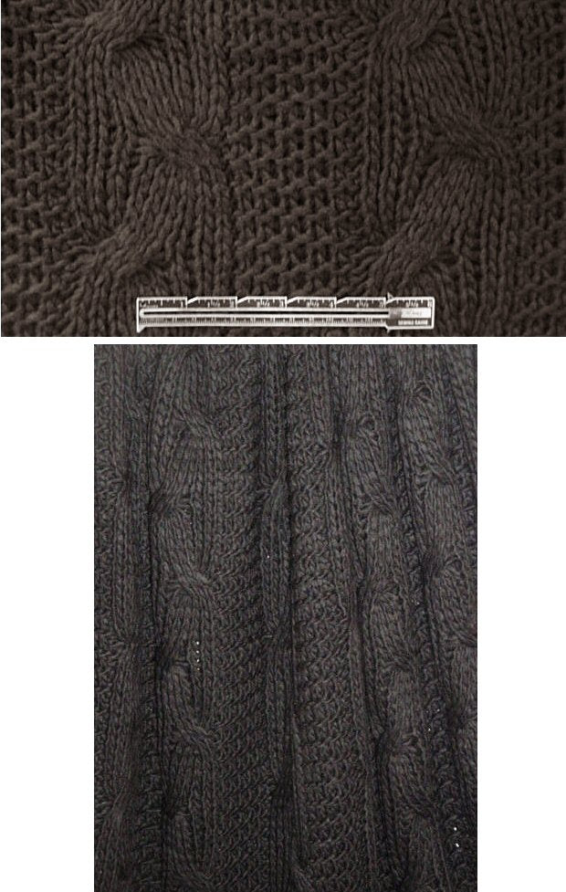 Italian poly/wool cable sweater knit - french roast 1.33 yds