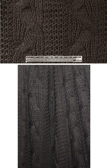 Italian poly/wool cable sweater knit - french roast 1.33 yds