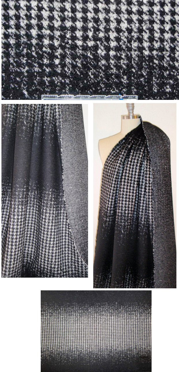 NY designer houndstooth wool/cotton sweater panel