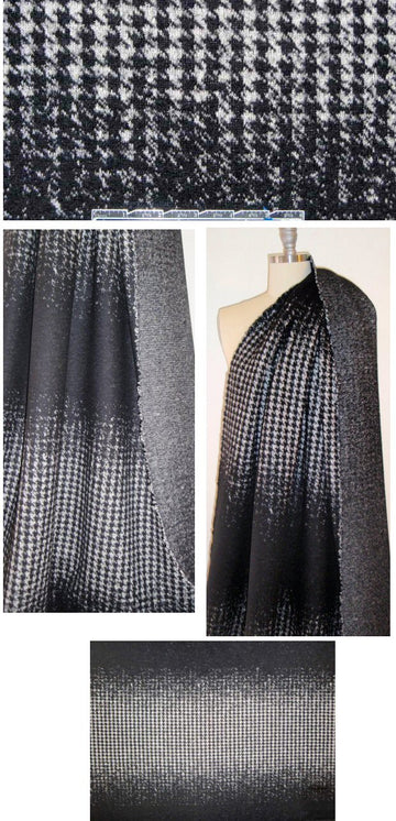 NY designer houndstooth wool/cotton sweater panel