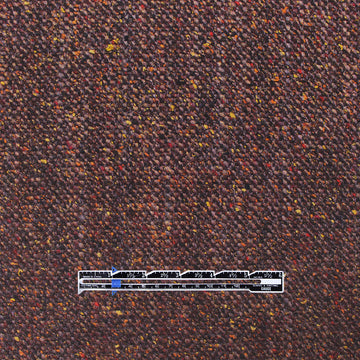 French wool blend woven tweed - raisin/bittersweet/metallic gold .5 yds