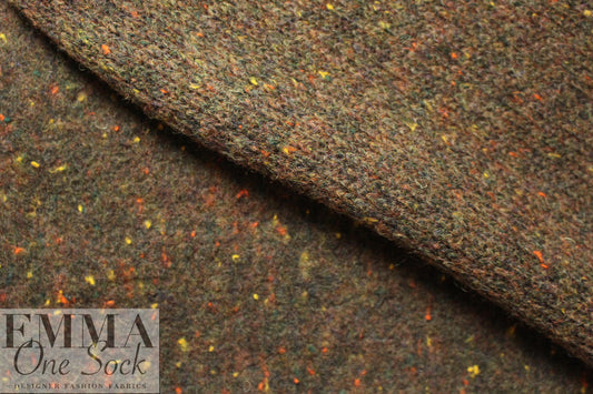 Italian textured wool fleece - brunette tweed