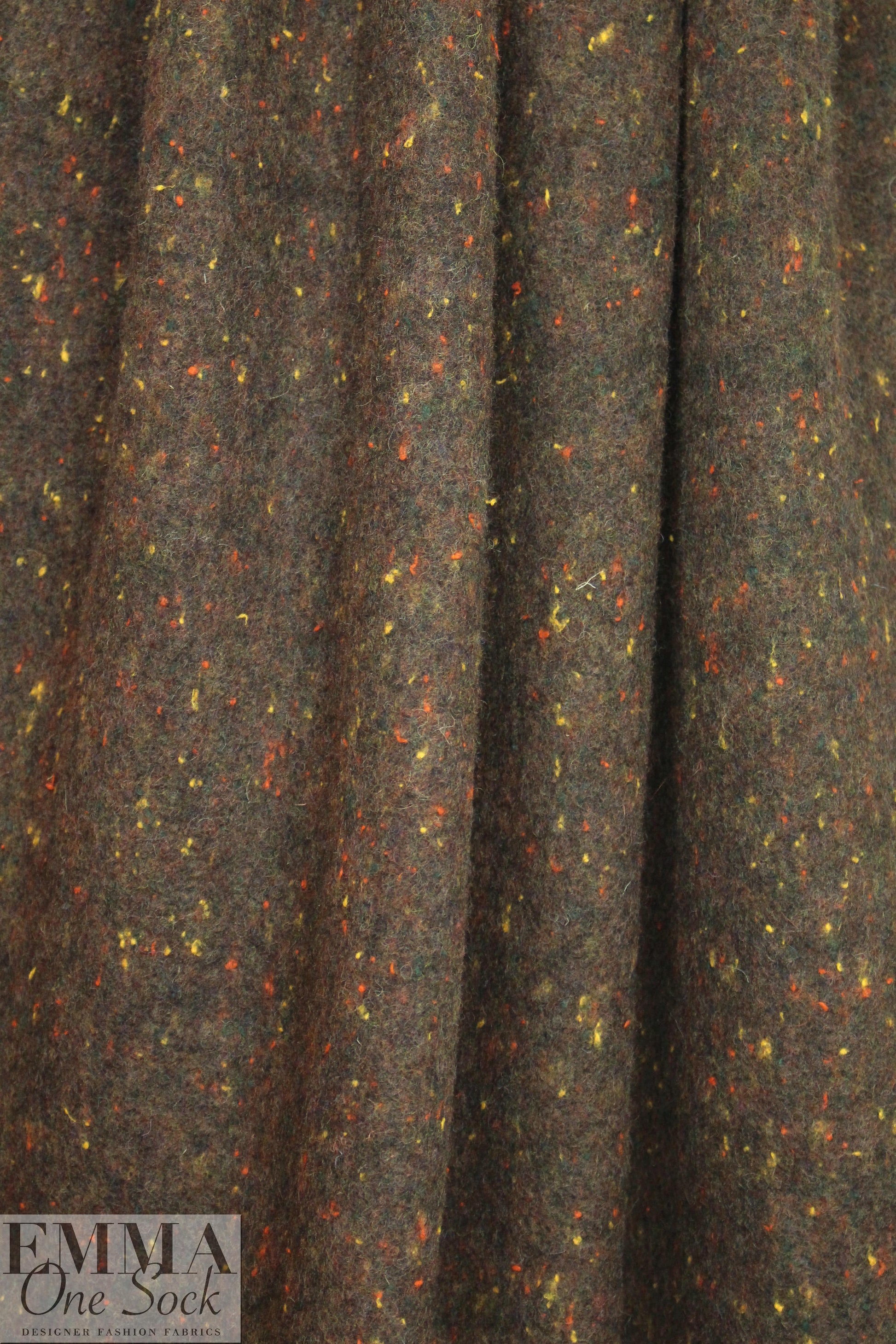 Italian textured wool fleece - brunette tweed