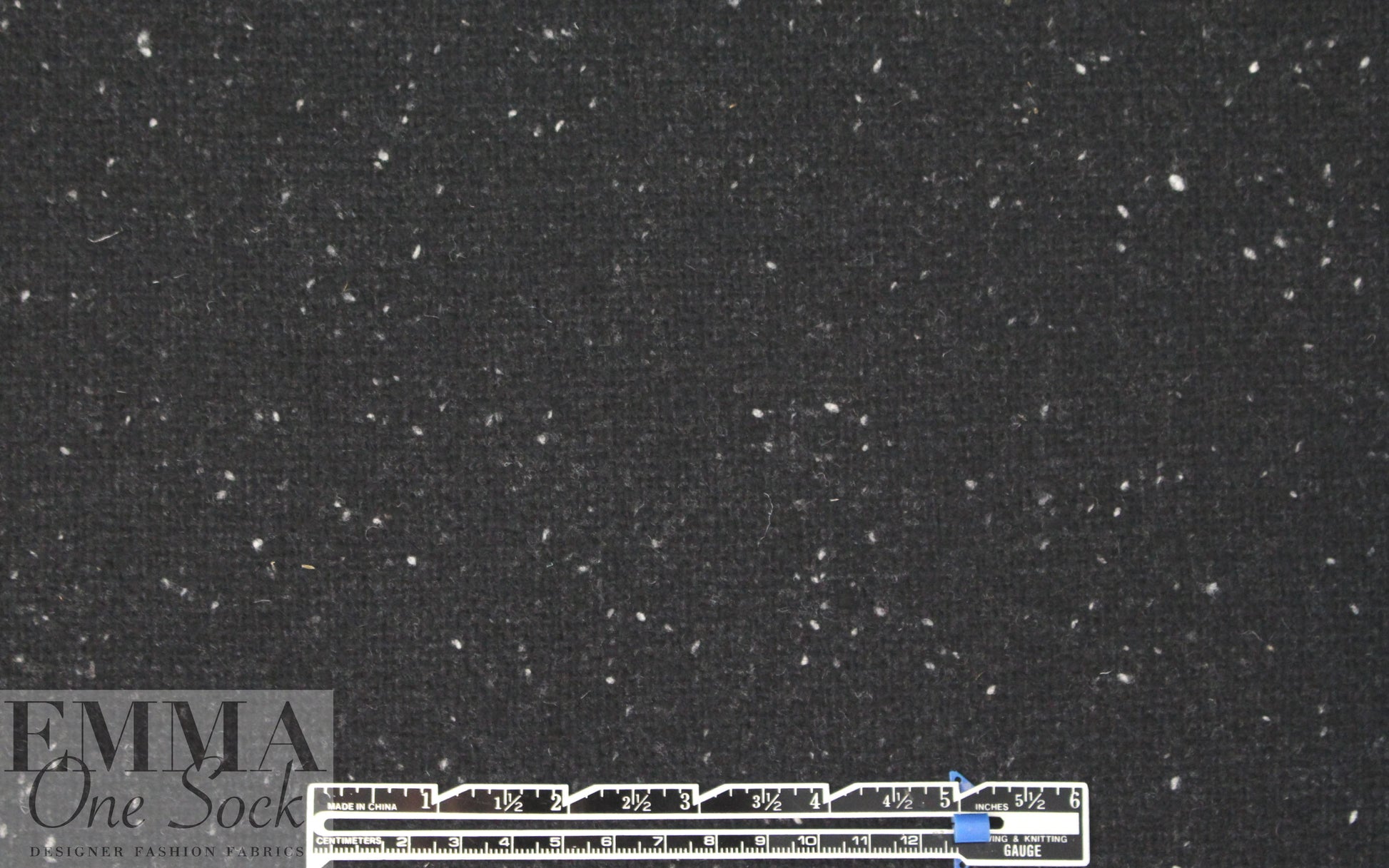 Italian black tweed all wool coating 1.625 yd