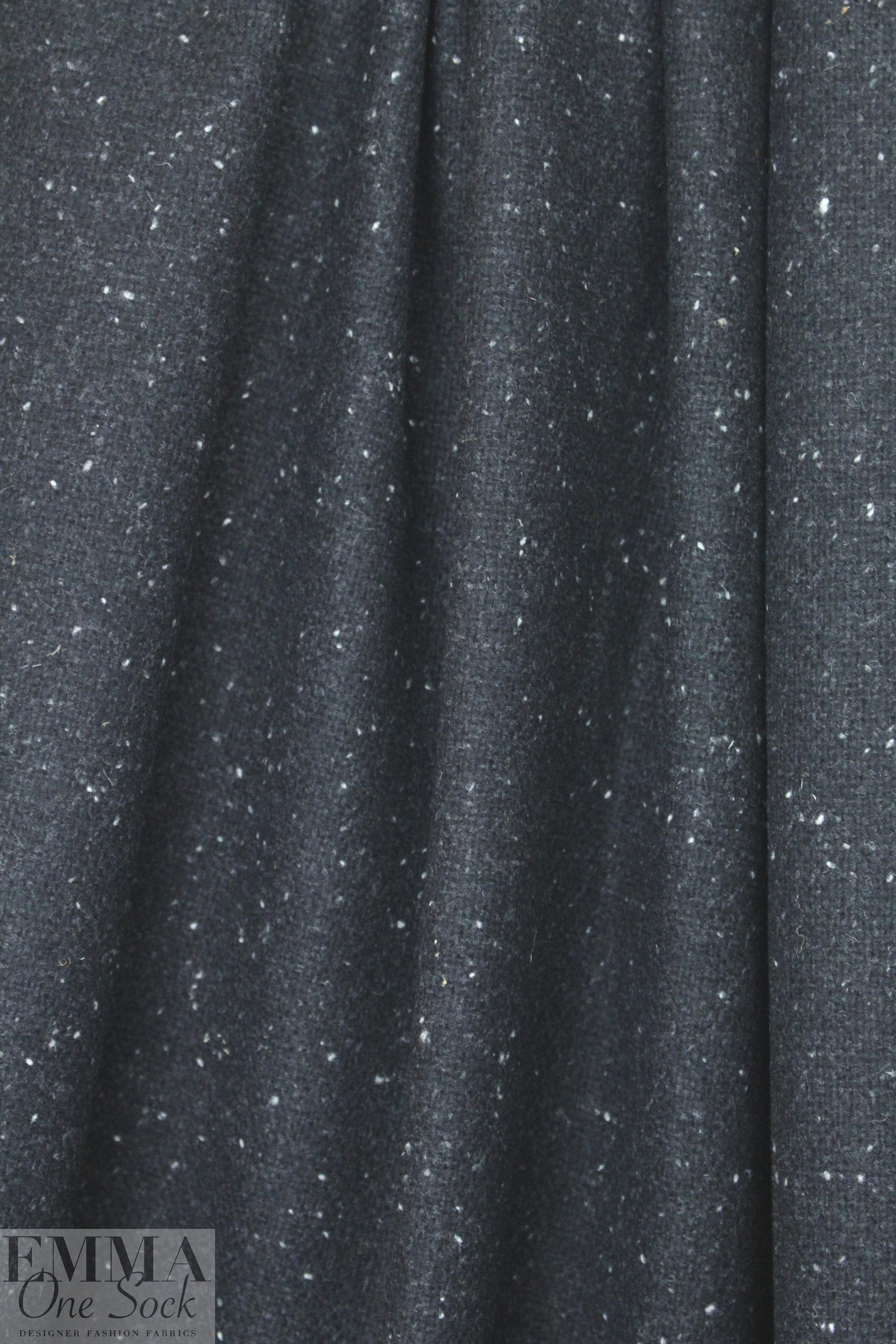 Italian black tweed all wool coating 3 yd