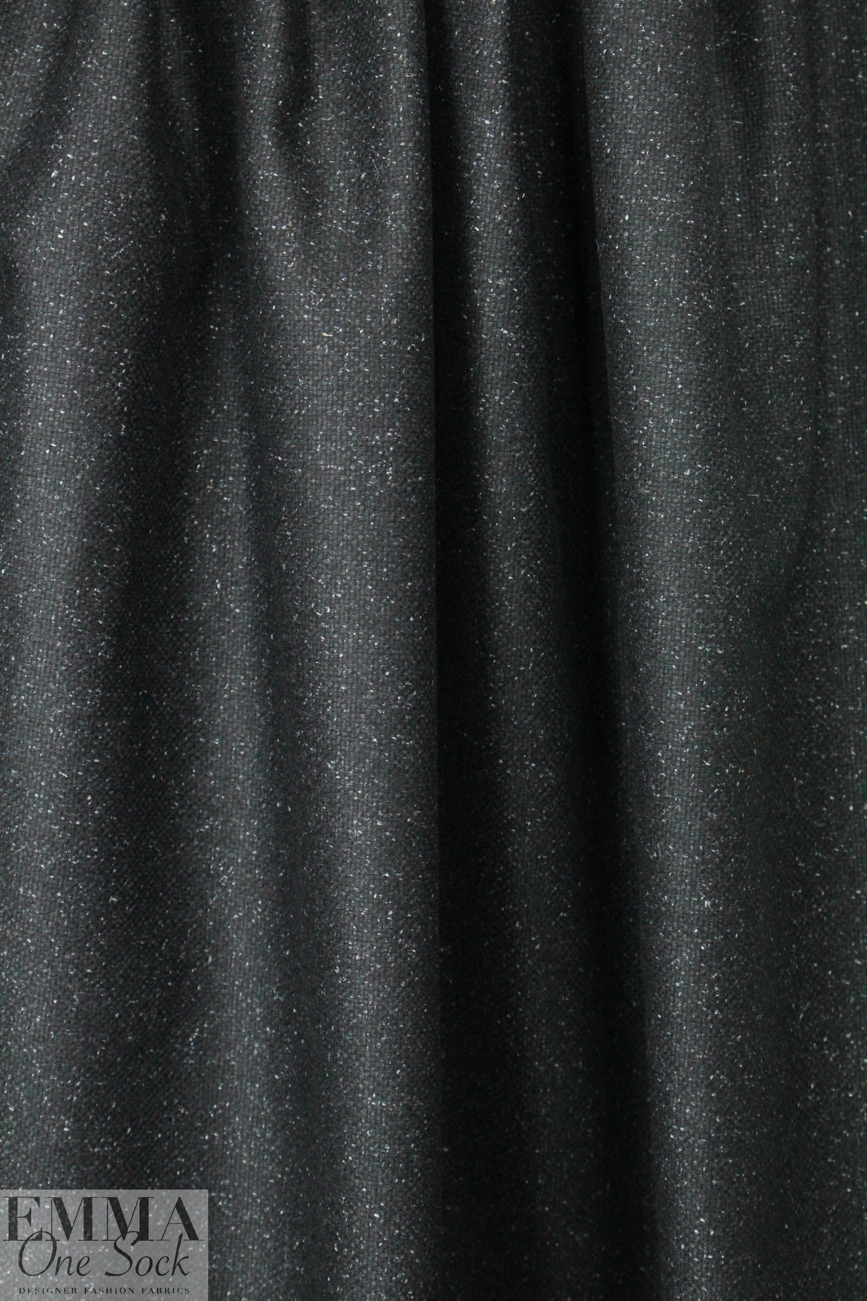 famous designer silk/wool tweed - black/speck