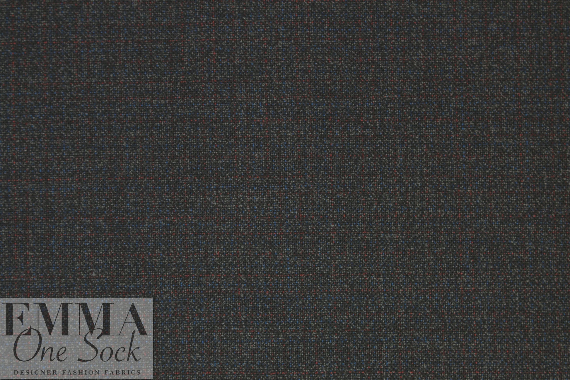 Italian off black/claret tweed wool blend suiting