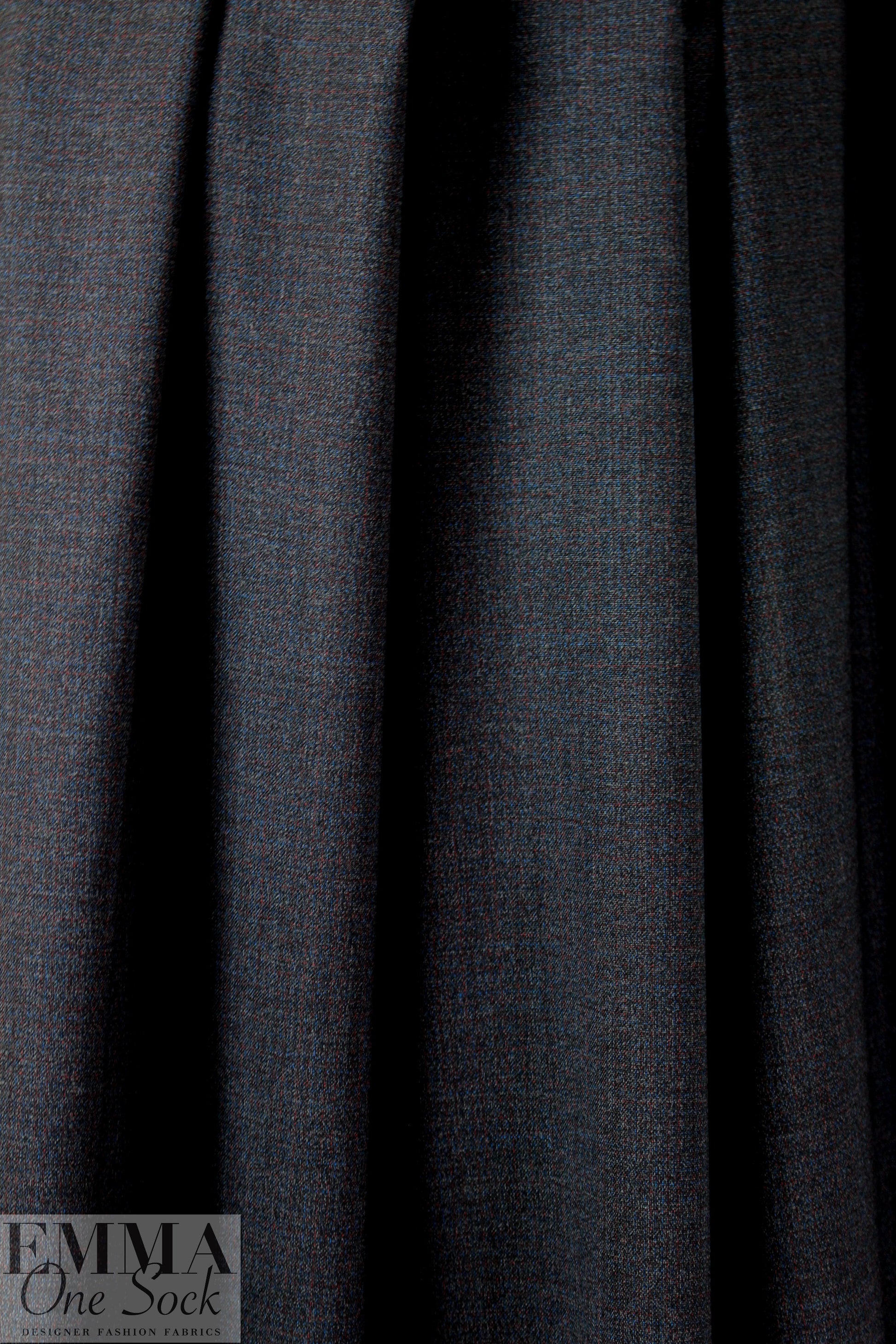 Italian off black/claret tweed wool blend suiting