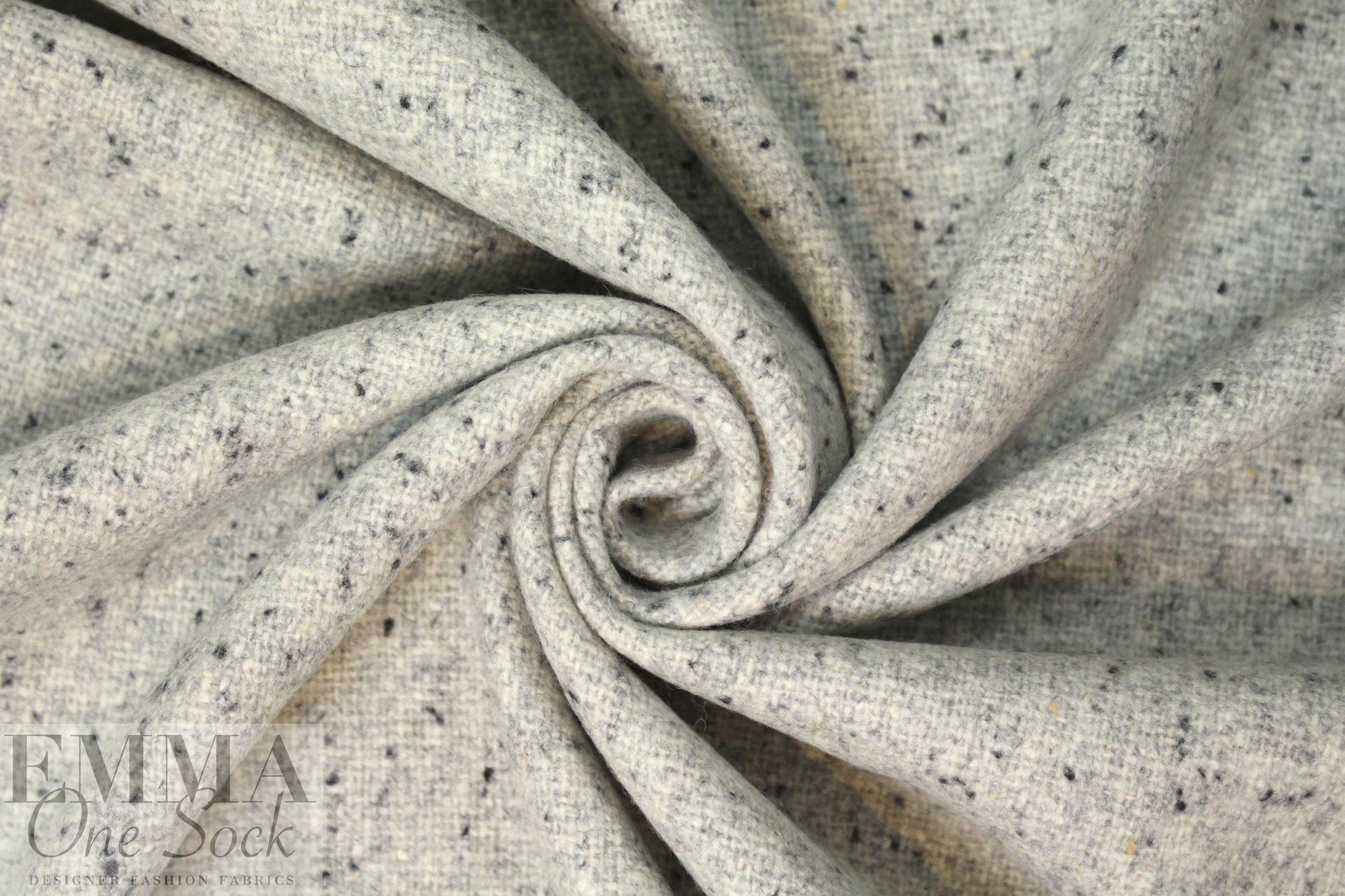 Italian light gray tweed all wool coating