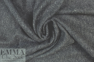 Italian wool tweed soft woven - charcoal/fog 2 yd